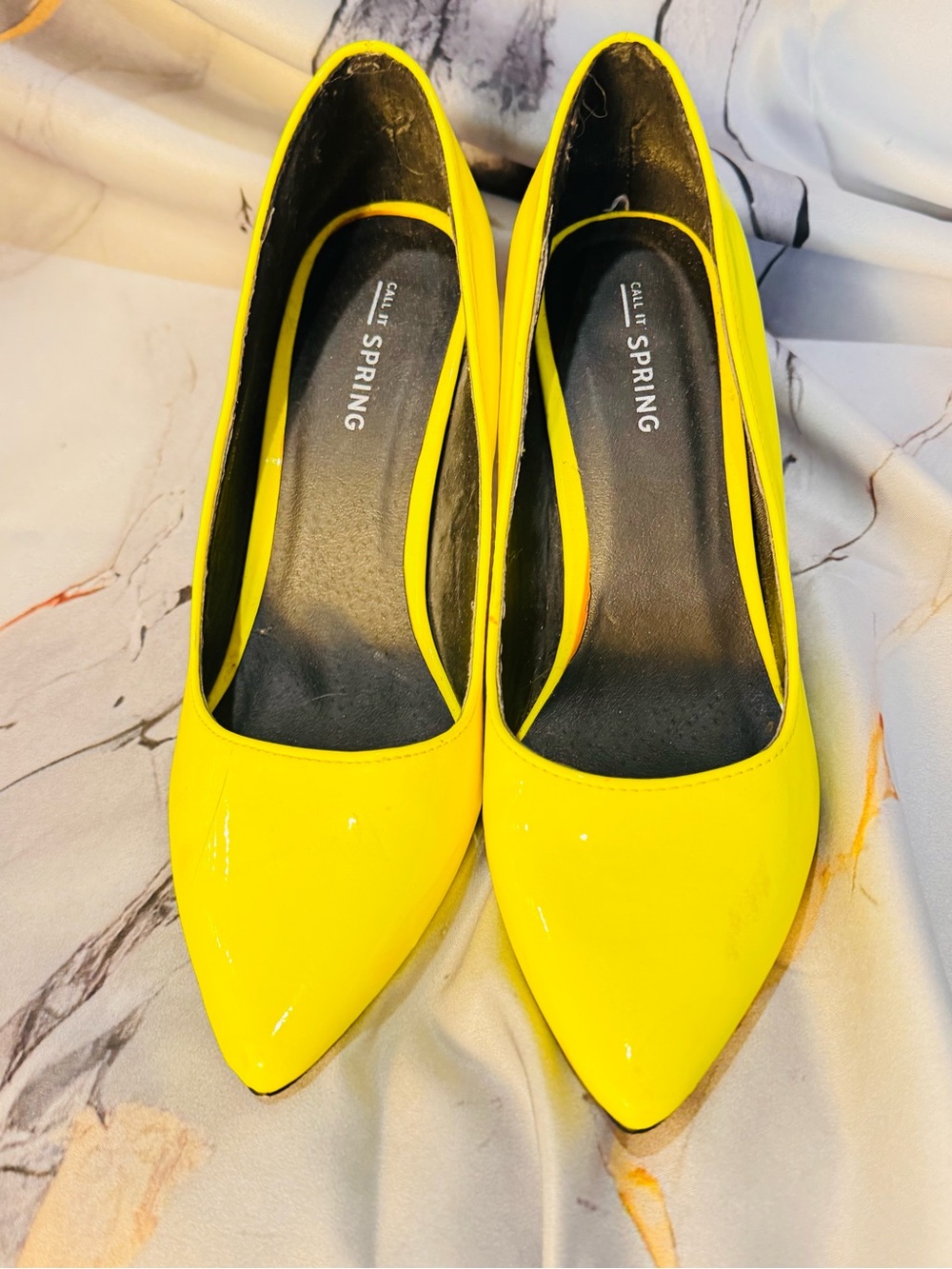 Call It Spring Bright Yellow Pointed Pumps